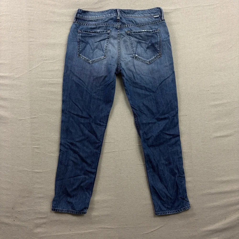 Mother The Dropout Slim Boyfriend Jeans Womens 26 Blue Medium Wash Denim - Picture 2 of 11
